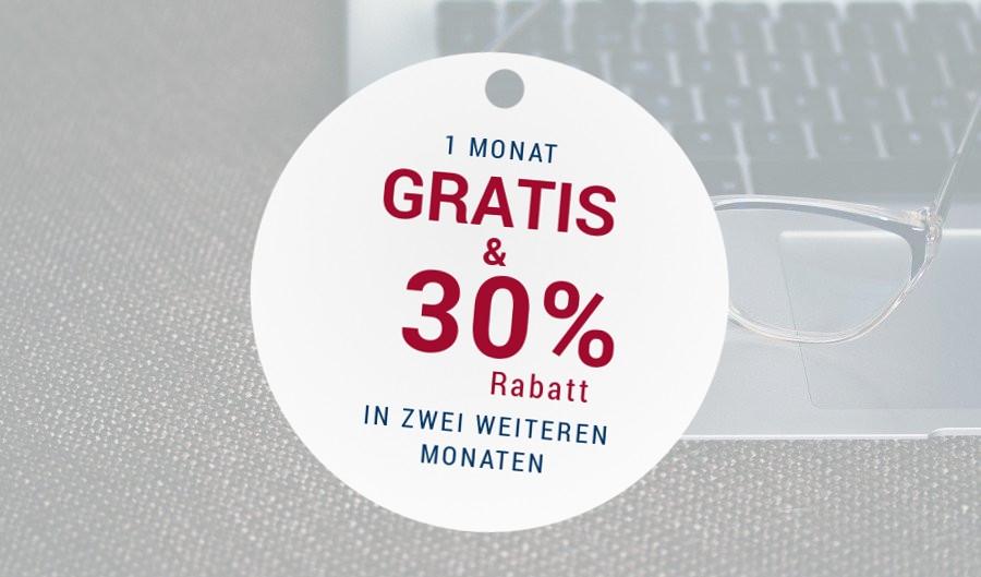 Buchf&uuml;hrung - Sonderangebot f&uuml;r neue Kunden &ndash; 1 Monat gratis und 30% Rabatt in zwei weiteren Monaten